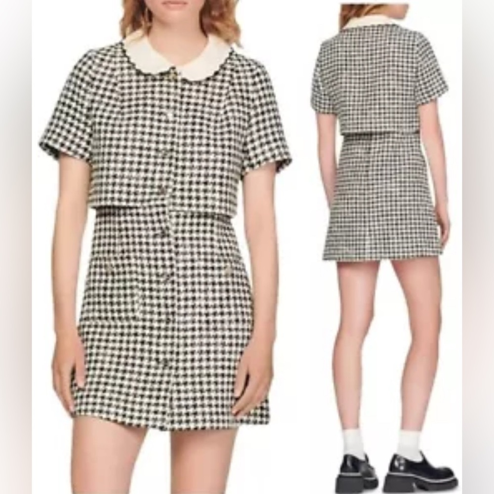 NWT Faustina Houndstooth Tweed Dress / 1/FR36/S